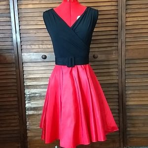 Red and Black Party Dress